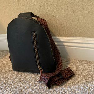 Black purse/bag with cheetah print strap
